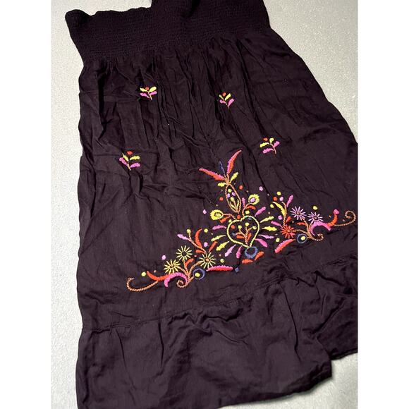 Roxy y2k halter sundress embroidered floral large hawaiian beach boho resortwear - Picture 2 of 10